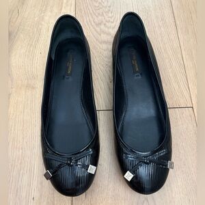 Louis Vuitton Black Epi Leather Debbie Ballerina Flats size 38